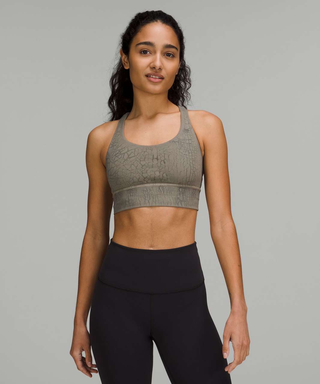 Lululemon Energy Bra Long Line *Foil - Luminosity Foil Print Black Black -  lulu fanatics