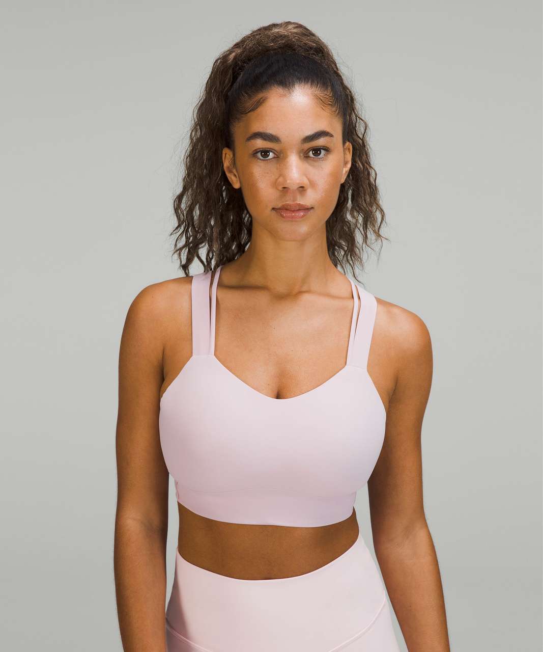 Lululemon In Alignment Longline Bra *Light Support, B/C Cup - Pink Peony -  lulu fanatics