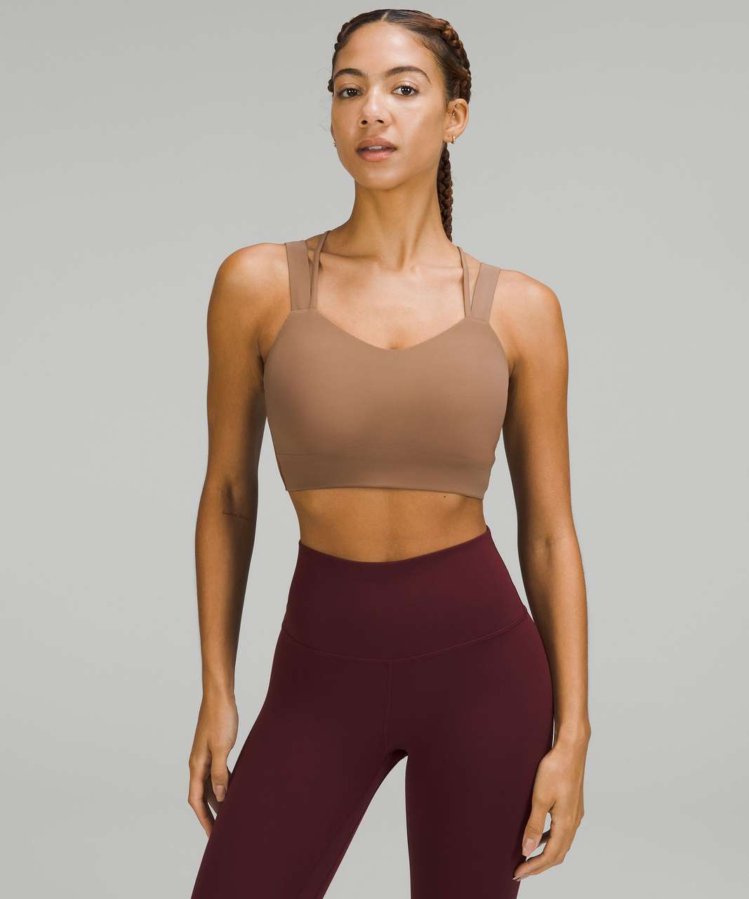 NWT Lululemon Like a Cloud Long Line Bra Roasted Brown D/DD Size