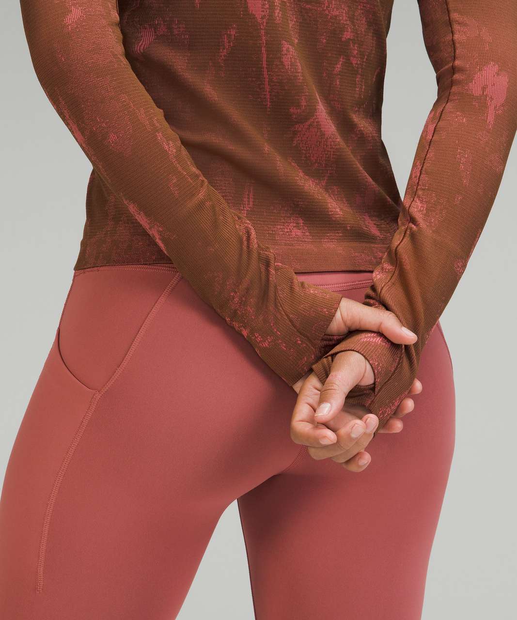 Lululemon Swiftly Tech Long Sleeve Shirt 2.0 *Race Length - Shadow Bloom Roasted Brown / Brier Rose