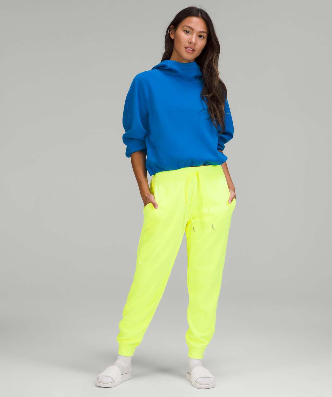 Lululemon Scuba High-Rise French Terry Jogger - Neon Garment Dye Solid Highlight Yellow