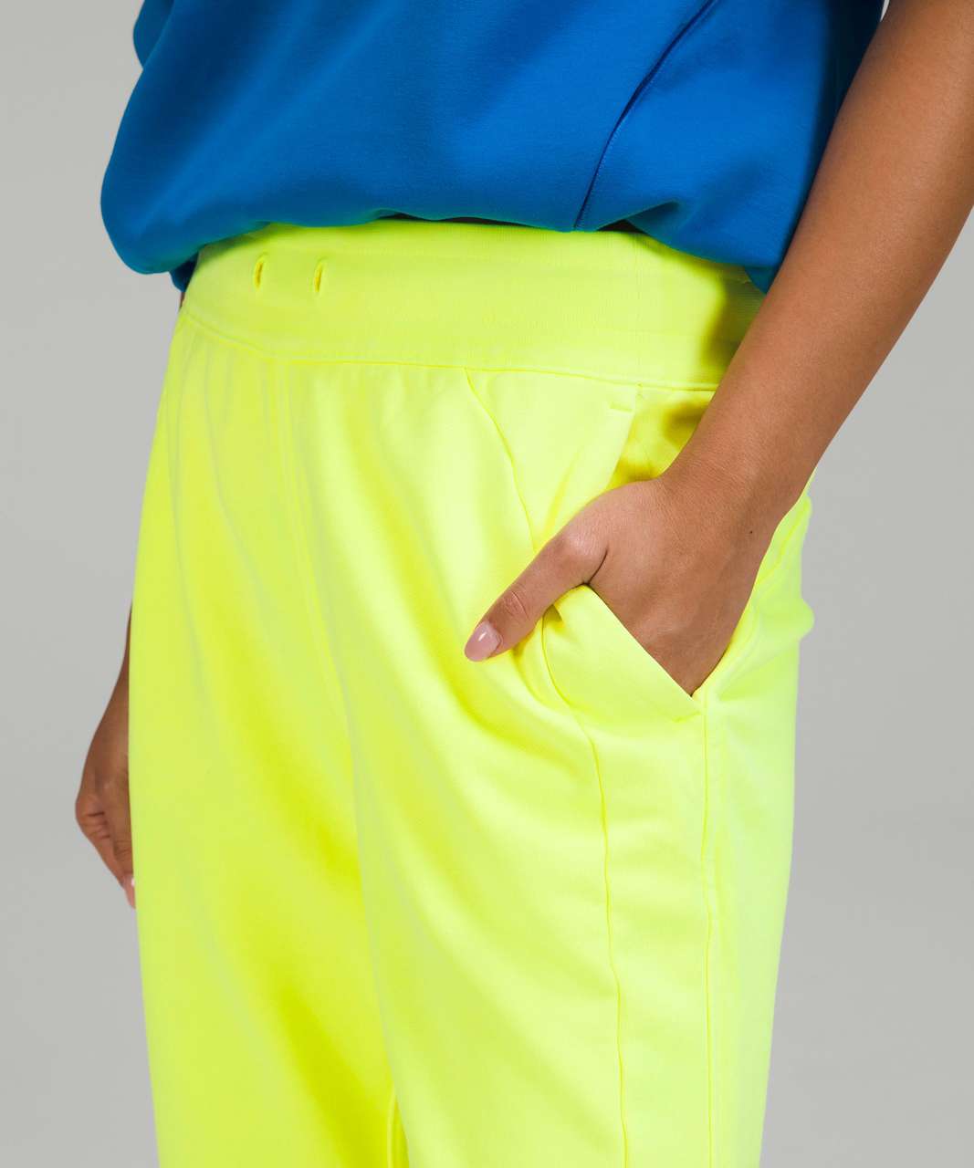 Lululemon Scuba High-Rise French Terry Jogger - Neon Garment Dye Solid  Highlight Yellow - lulu fanatics