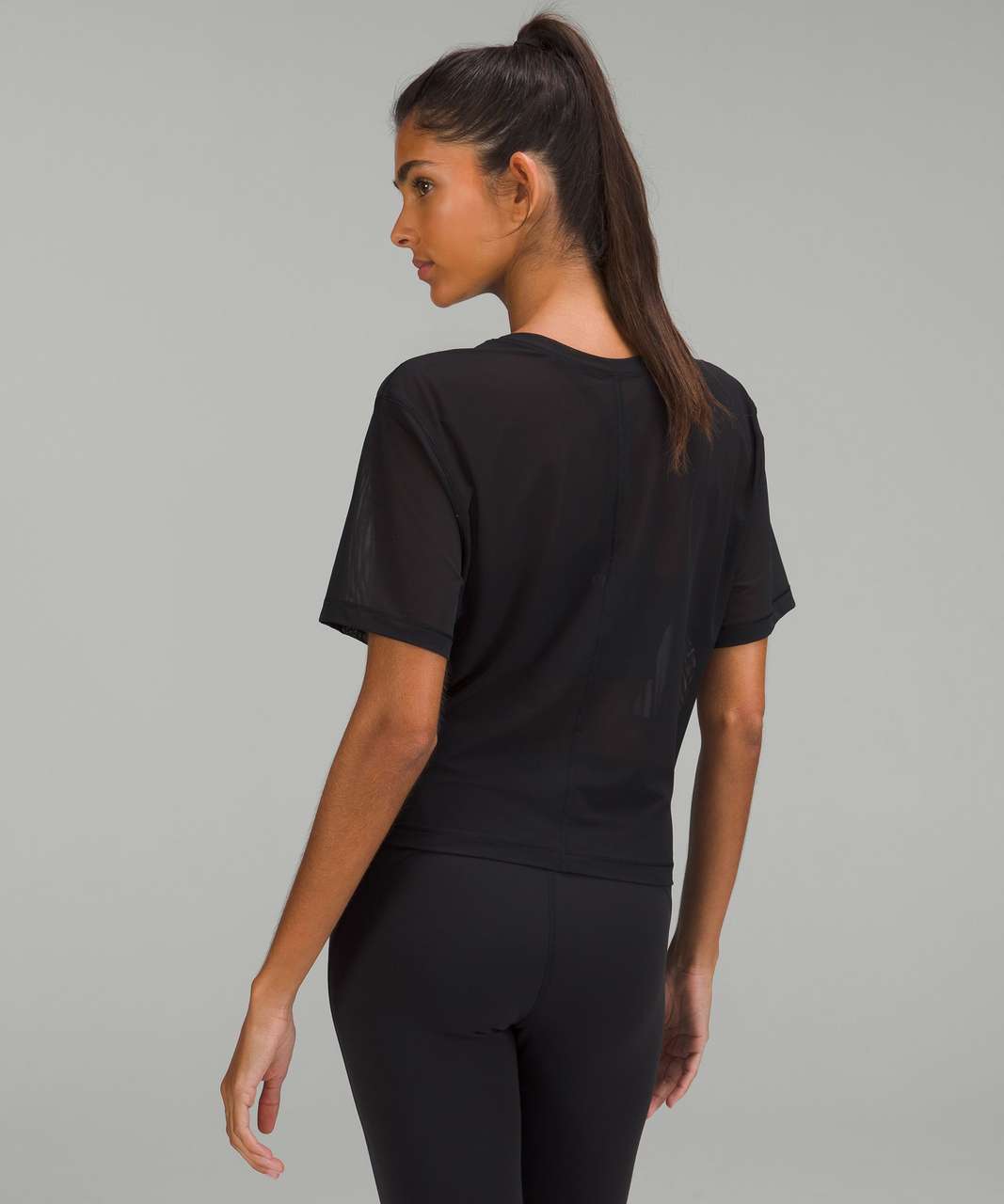 Lululemon Square Neck Mesh and Nulu Yoga T-Shirt - Charged Indigo - lulu  fanatics