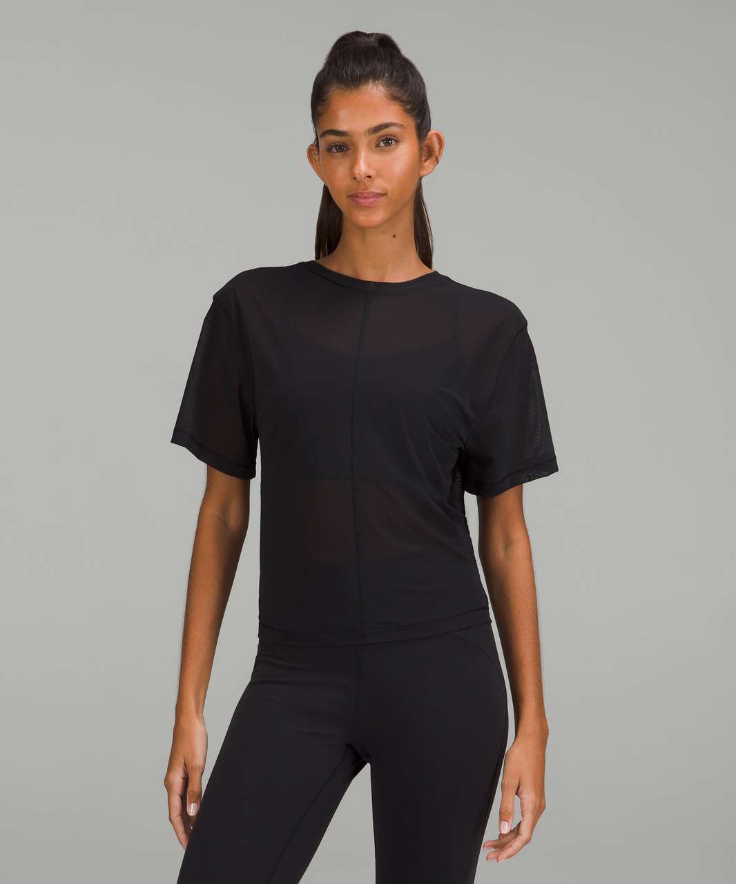 Lululemon Square Neck Mesh and Nulu Yoga T-Shirt - Charged Indigo - lulu  fanatics