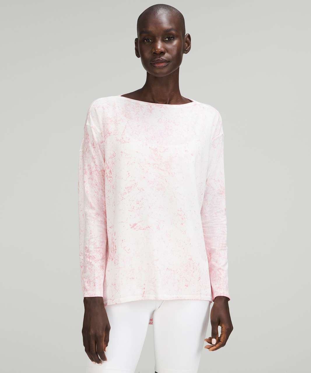 Lululemon Back in Action Long Sleeve Shirt *Vitasea - Cirrus Wash White Pink Peony Brier Rose