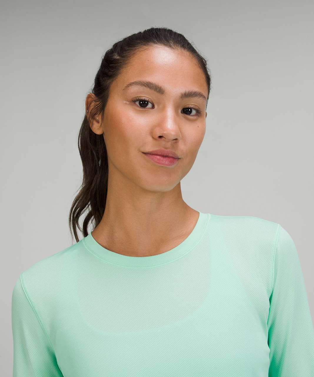 Lululemon High-Neck Running and Training Long Sleeve Shirt - Wild Mint ...