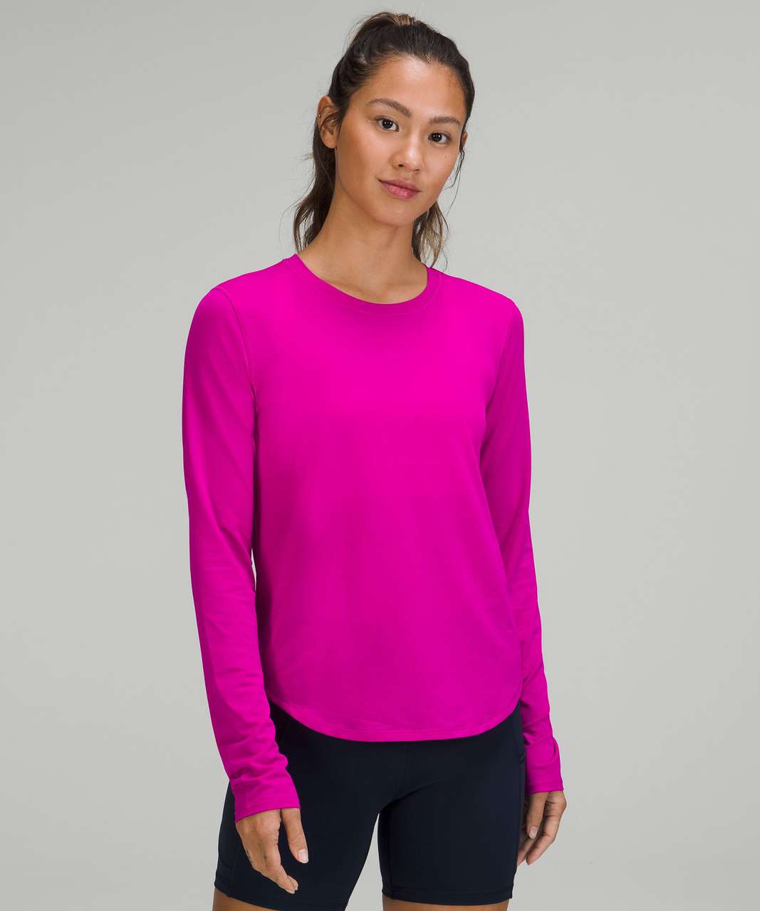 Lululemon High-Neck Running and Training Long Sleeve Shirt - Purple Highlight
