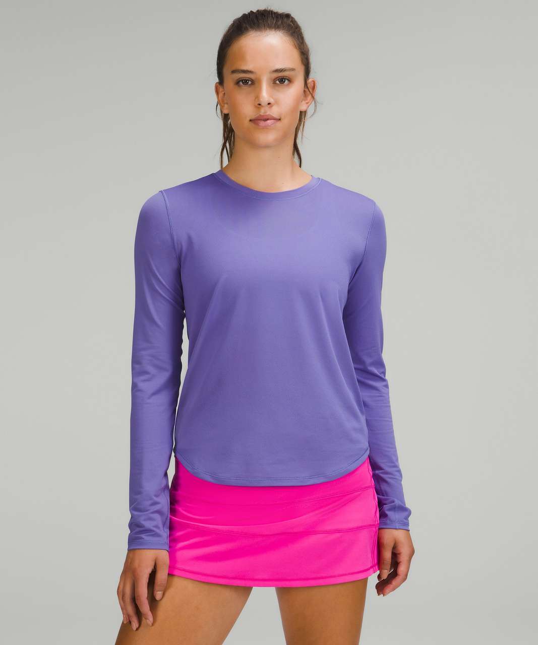 Lululemon Runderful Long Sleeve - Heathered Petrol Blue - lulu fanatics