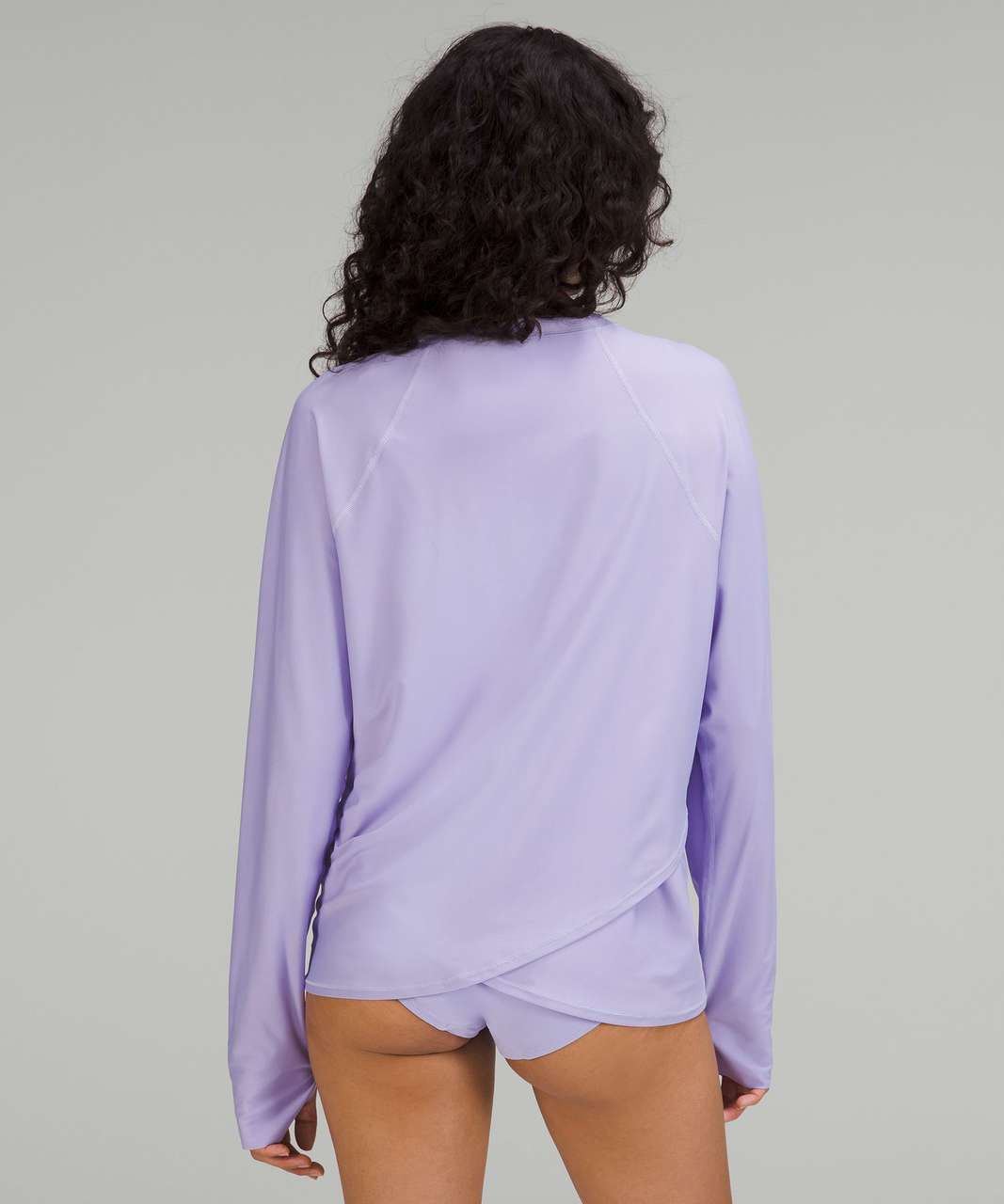 Lilacpearl Long Sleeve Crop Swim Active Top - Lilac Haze