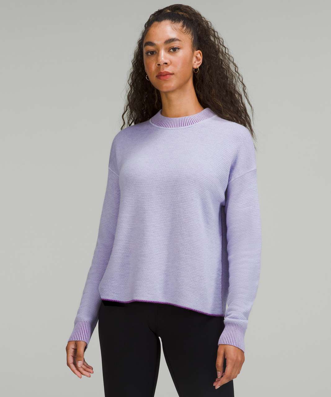 Lululemon Reversible Double-Knit Crew Neck Sweater - Faint Lavender / Moonlit Magenta