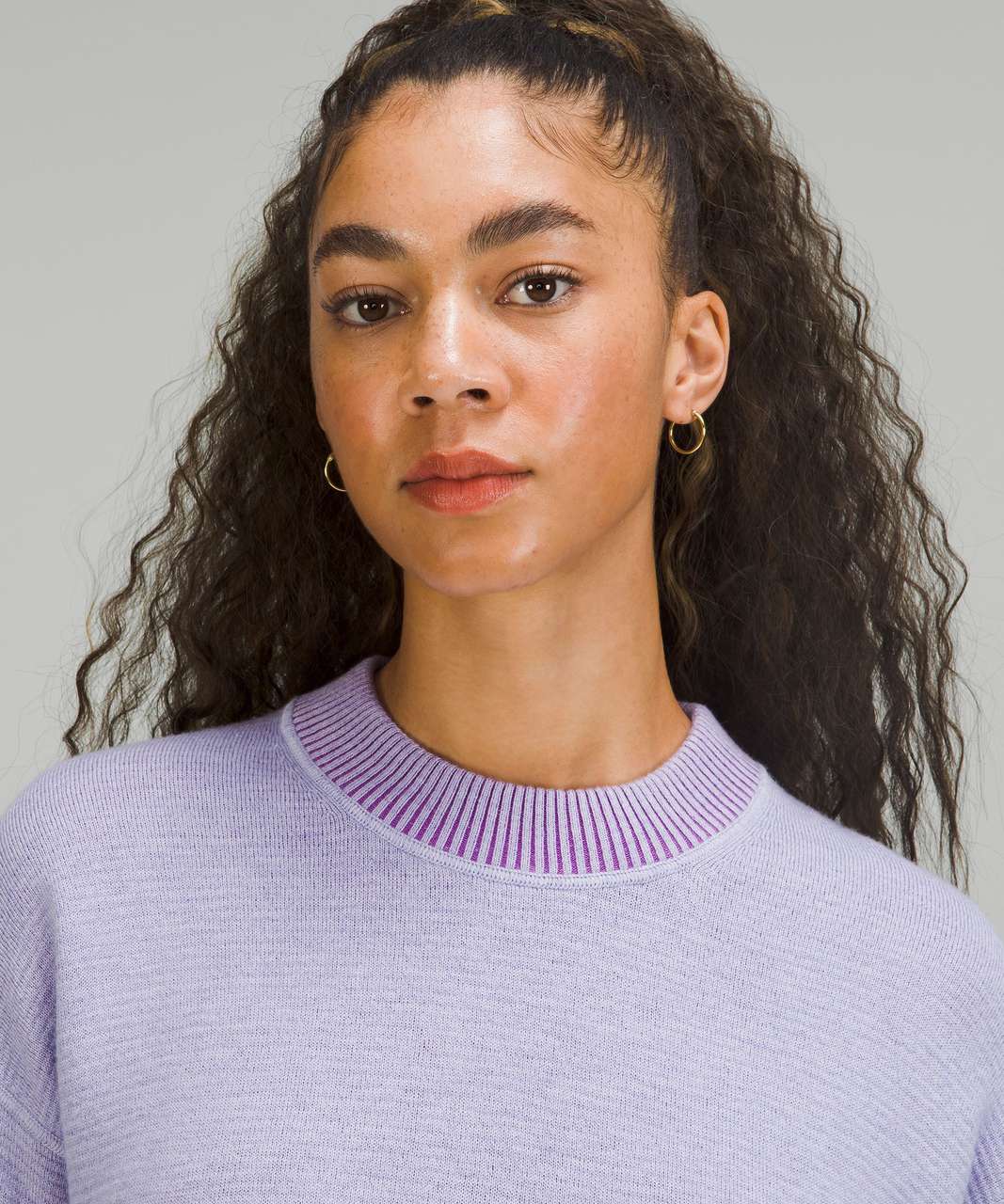 Lululemon Merino Wool-Blend Ribbed Crewneck Sweater - Faint Lavender - lulu  fanatics