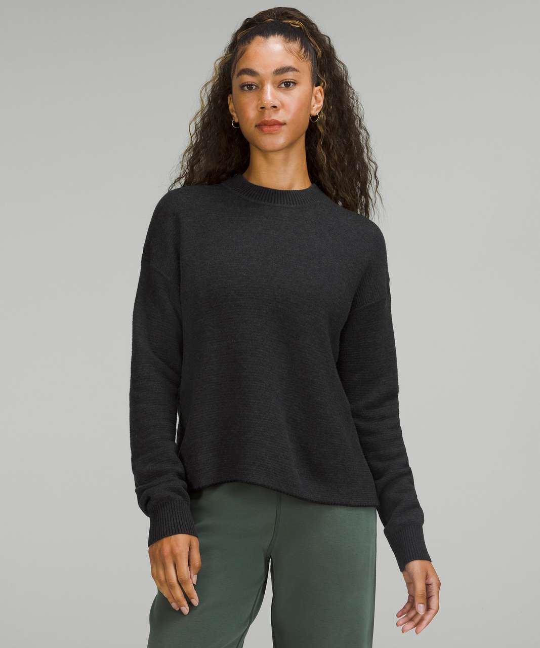 Lululemon Reversible Double-Knit Crew Neck Sweater - Graphite Grey / Black