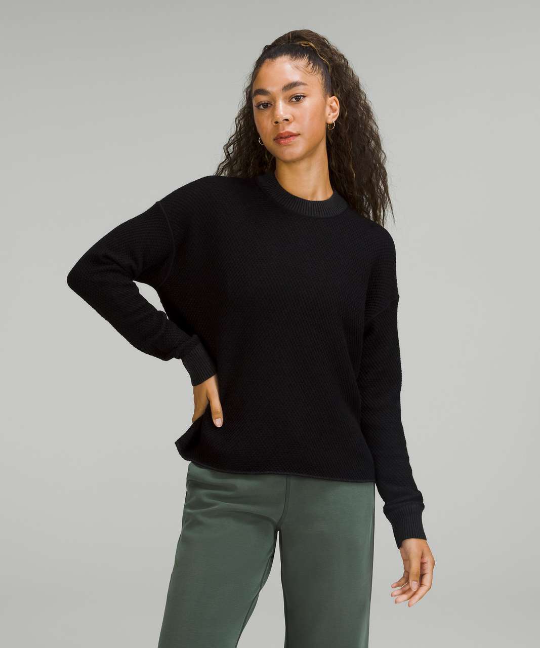 Lululemon Reversible Double-Knit Crew Neck Sweater - Graphite Grey ...