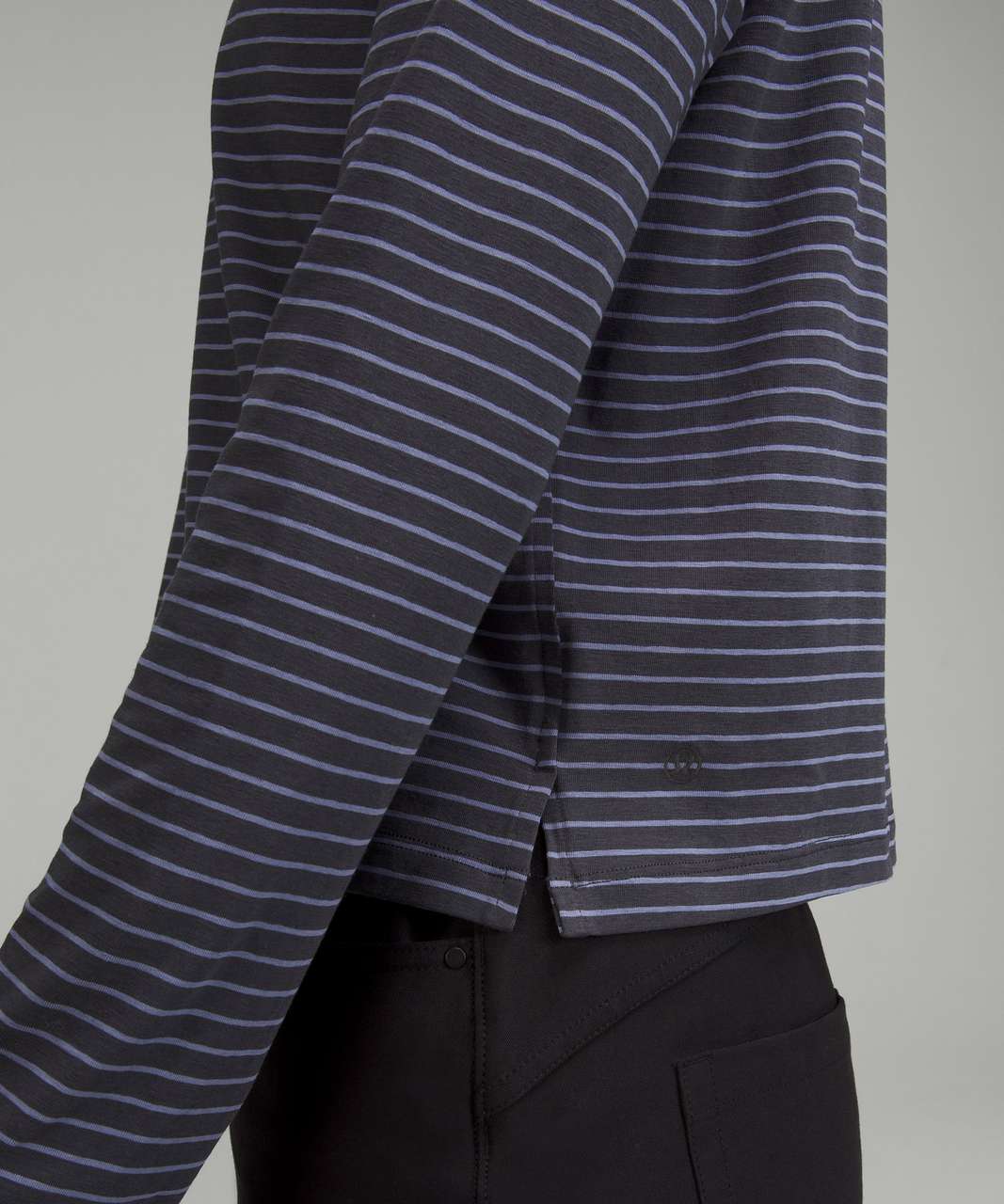 Lululemon Classic-Fit Cotton-Blend Long Sleeve Shirt - Parallel Stripe Graphite Grey Peri Purple