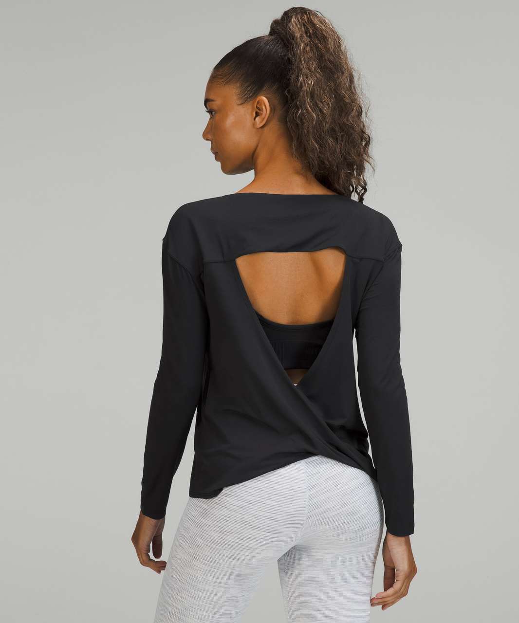 Lululemon Modal-Blend Open-Back Long Sleeve Shirt - Black
