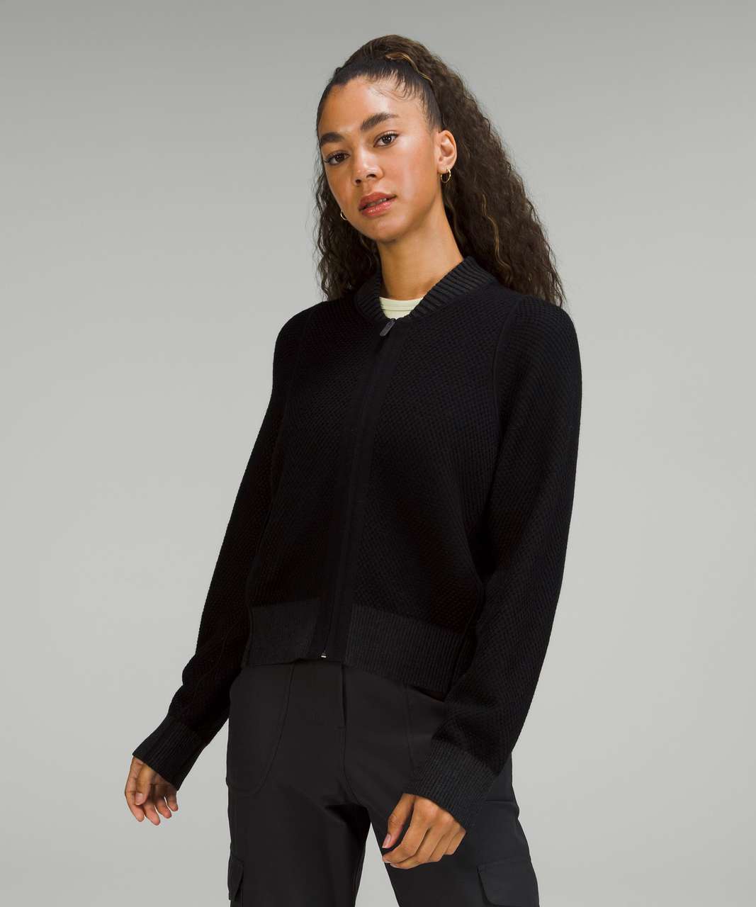 lululemon athletica Reversible Double-knit Crew Neck Sweater in Black