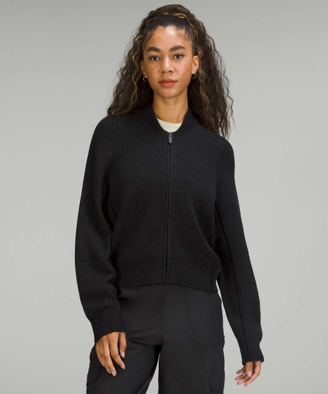 Lululemon Reversible Double-Knit Zip-Up Sweater - Graphite Grey / Black