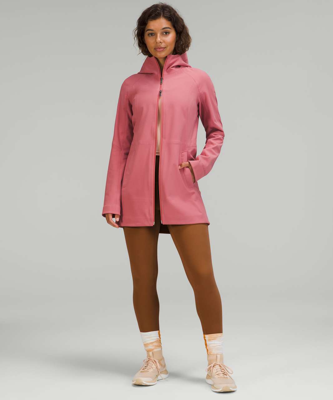 NEW Women Lululemon Cross Chill Jacket RepelShell Pink Taupe Size 8