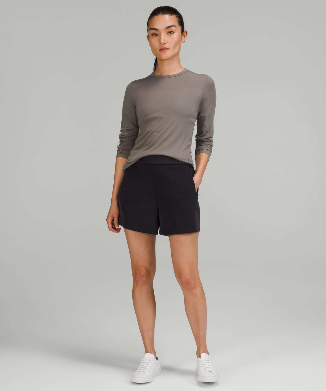 Lululemon Hold Tight Ribbed Long Sleeve Shirt - Heathered Core