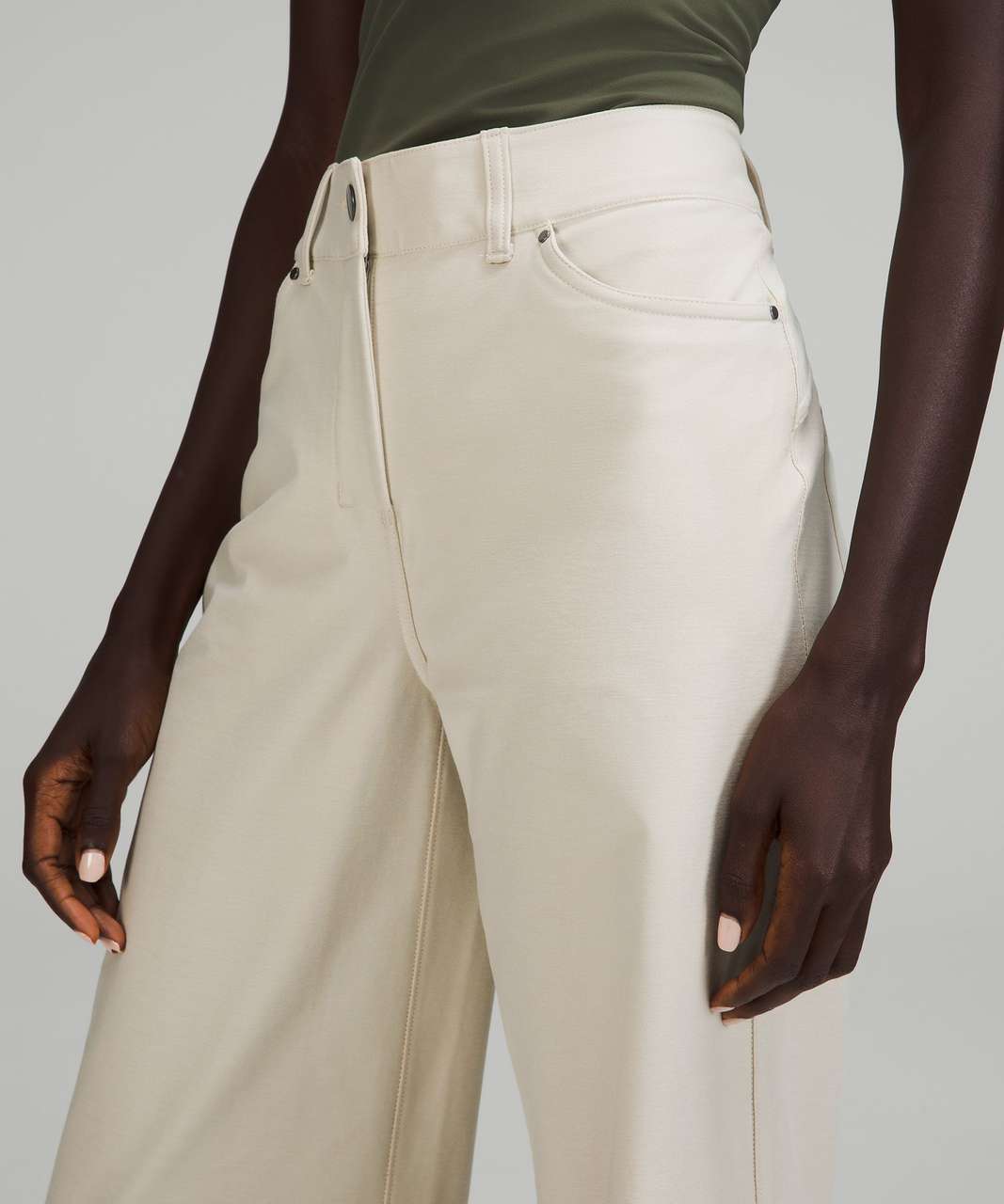 Lululemon City Sleek 5 Pocket Wide-Leg High-Rise Pant *Light Utilitech -  Natural Ivory - lulu fanatics