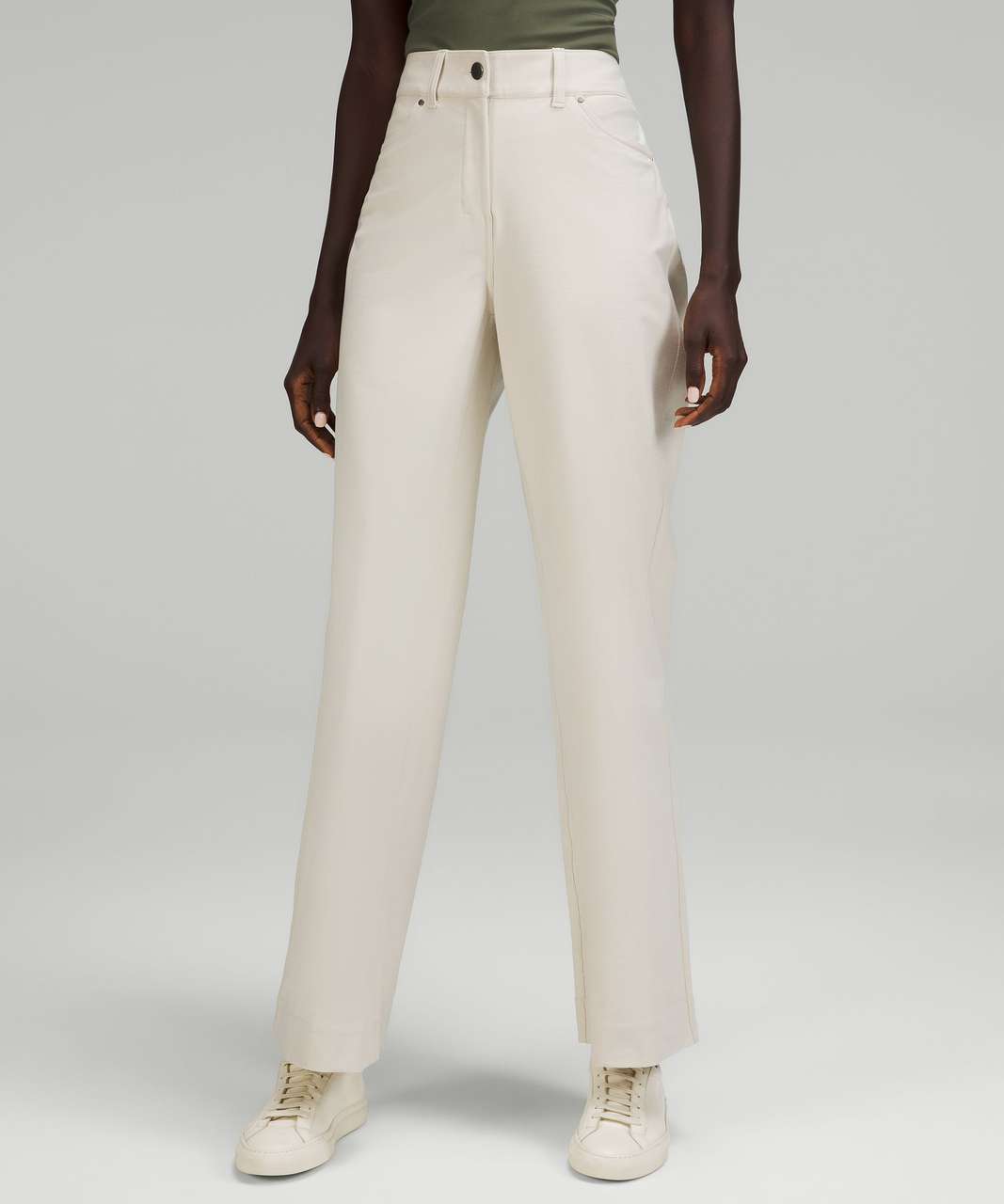 Lululemon City Sleek 5 Pocket Wide-Leg High-Rise Pant *Light Utilitech -  Natural Ivory - lulu fanatics