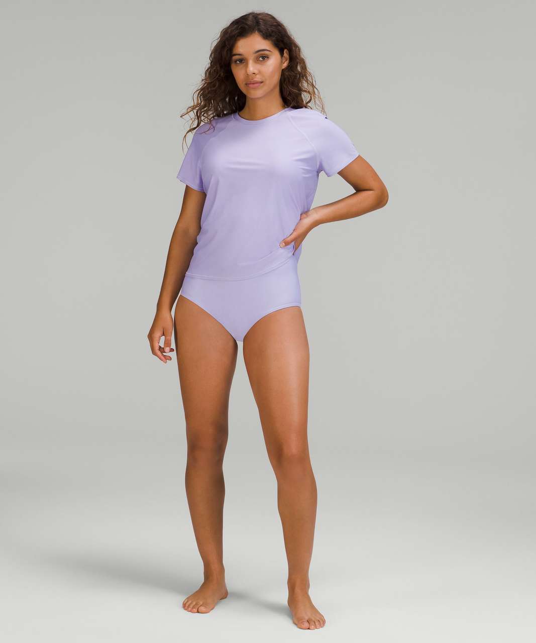 Lilac Sports Club Short Sleeve Swim Top