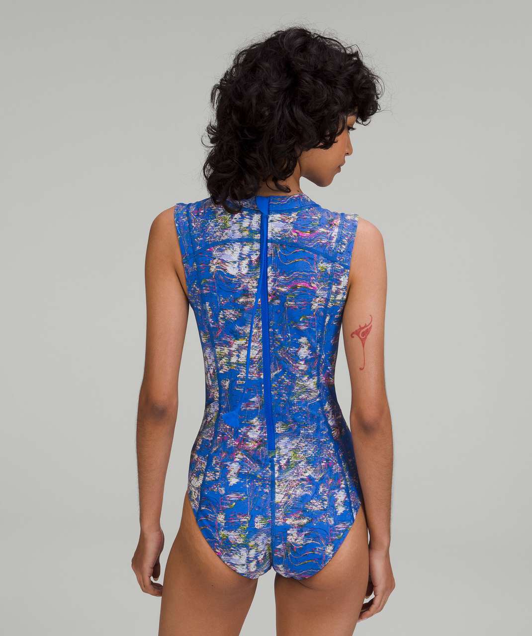 Lululemon Zip-Back Paddle Suit *Medium Bum Coverage - Speed Floral Wild Bluebell Multi