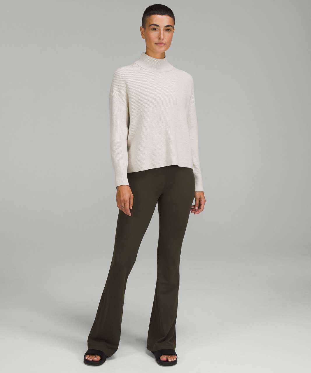 Lululemon Merino Wool-Blend Ribbed Turtleneck Sweater - Heathered