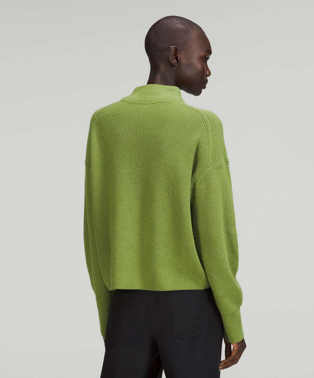 Lululemon Merino Wool-Blend Ribbed Turtleneck Sweater - Green Foliage