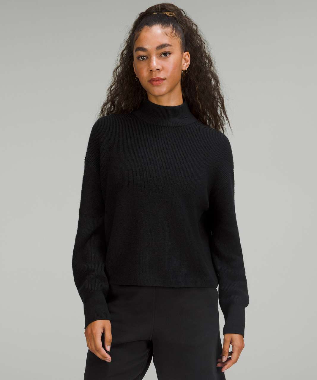 Lululemon Merino Wool-Blend Ribbed Turtleneck Sweater - Black