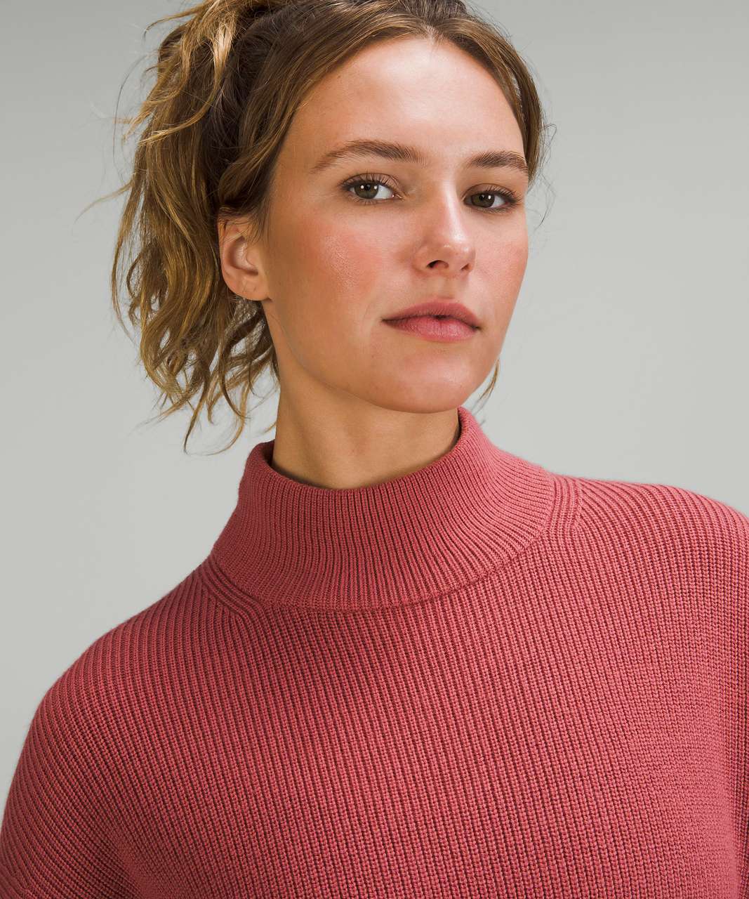 Lululemon Merino Wool-Blend Ribbed Turtleneck Sweater - Brier Rose ...