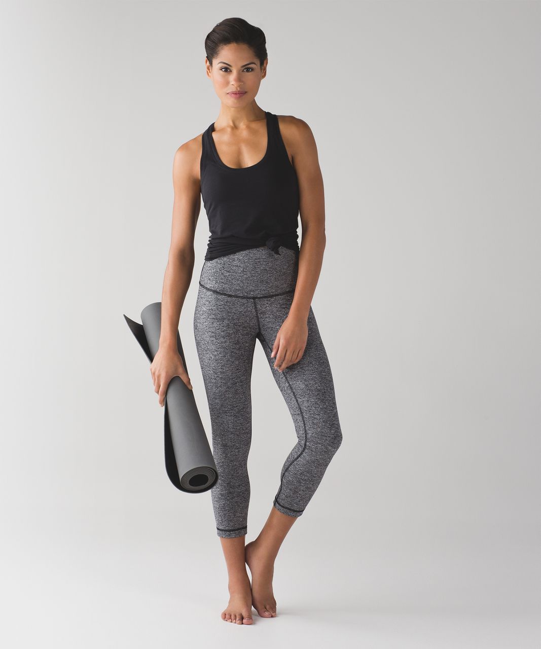 Lululemon Wunder Under Crop (Hi-Rise) (21") - Heathered Black (First Release)