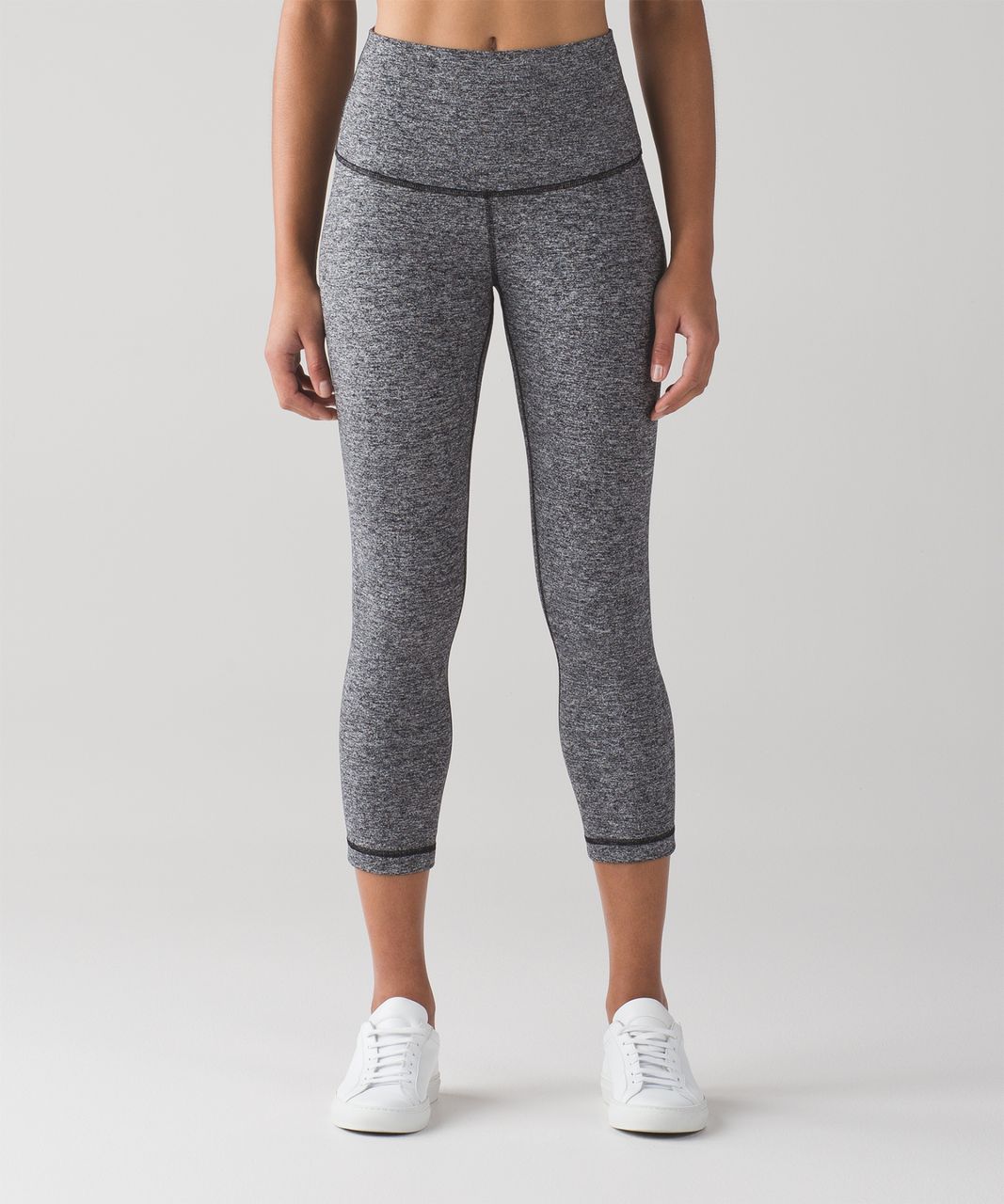 Lululemon Wunder Under Crop (Hi-Rise) (21) Ice Breaker White Black size 2