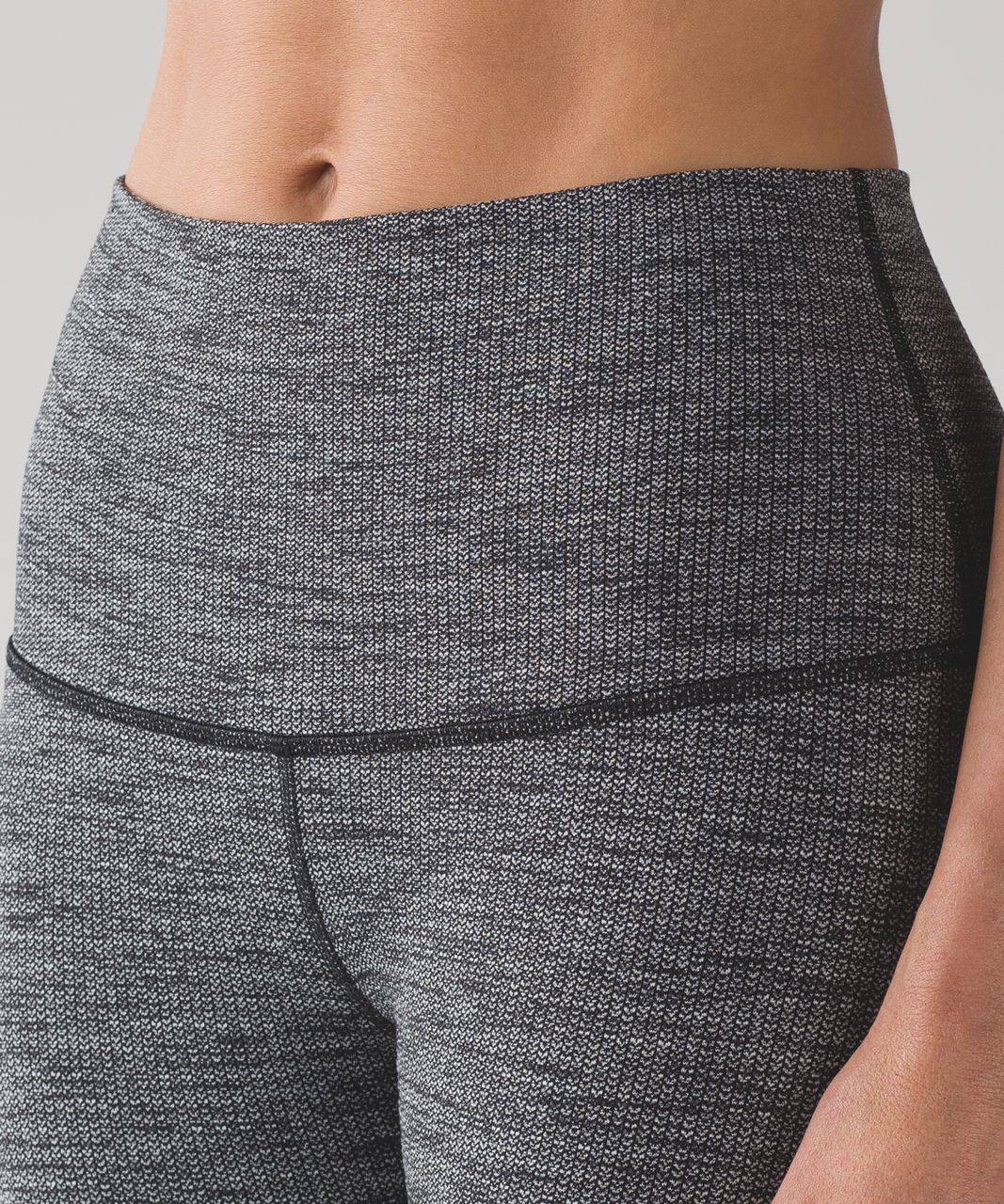 Lululemon Wunder Under Low-Rise Tight Luon Variegated Knit Black Heathered  Black