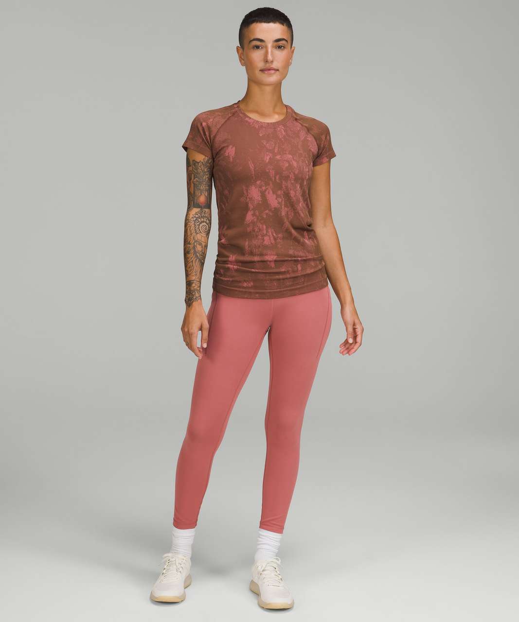 Lululemon Balancer Short Sleeve Shirt - Heathered Dusty Rose - lulu fanatics