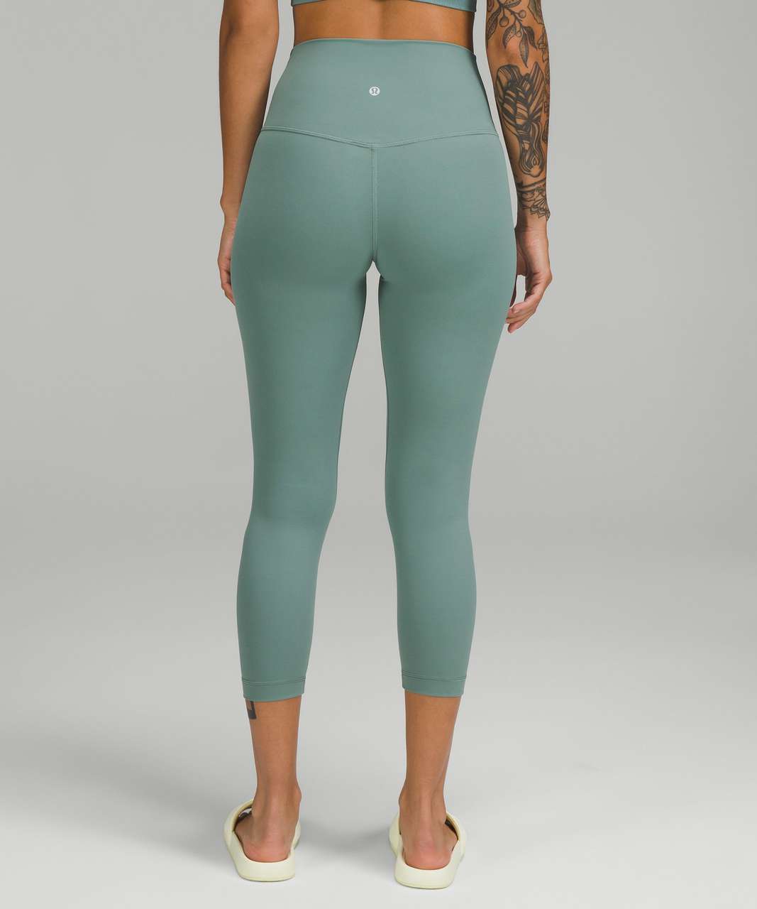 New LULULEMON Align 23 Diamond Tie Dye Silver Teal Grey HR Crop Leggings  Sz 0