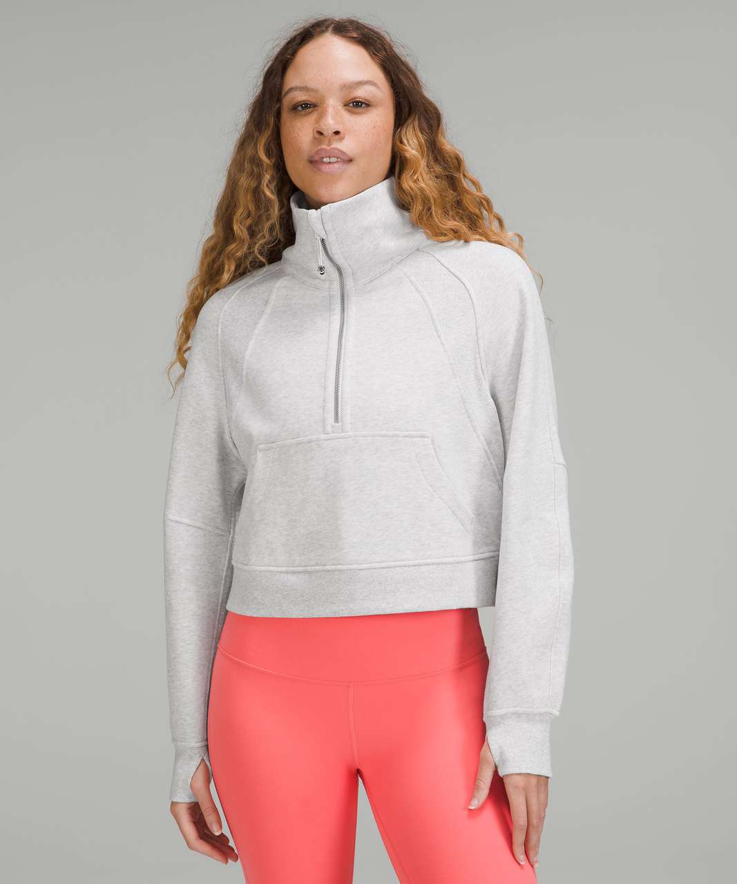 Lululemon Scuba Oversized Funnel Neck Half Zip - Heathered Core