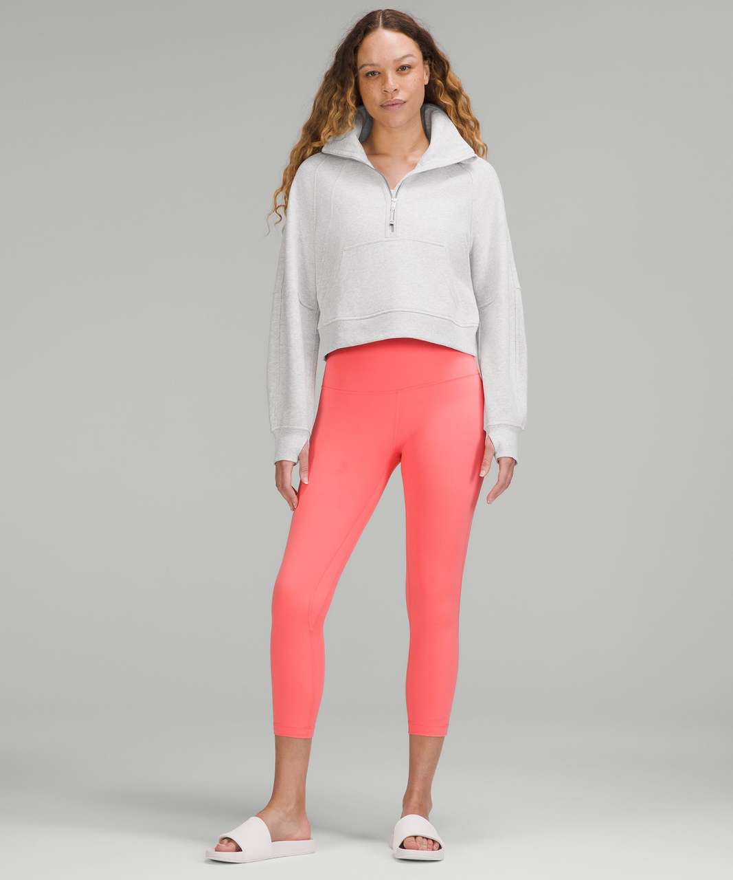 Lululemon Scuba Oversized Funnel Neck Half Zip - Heathered Core