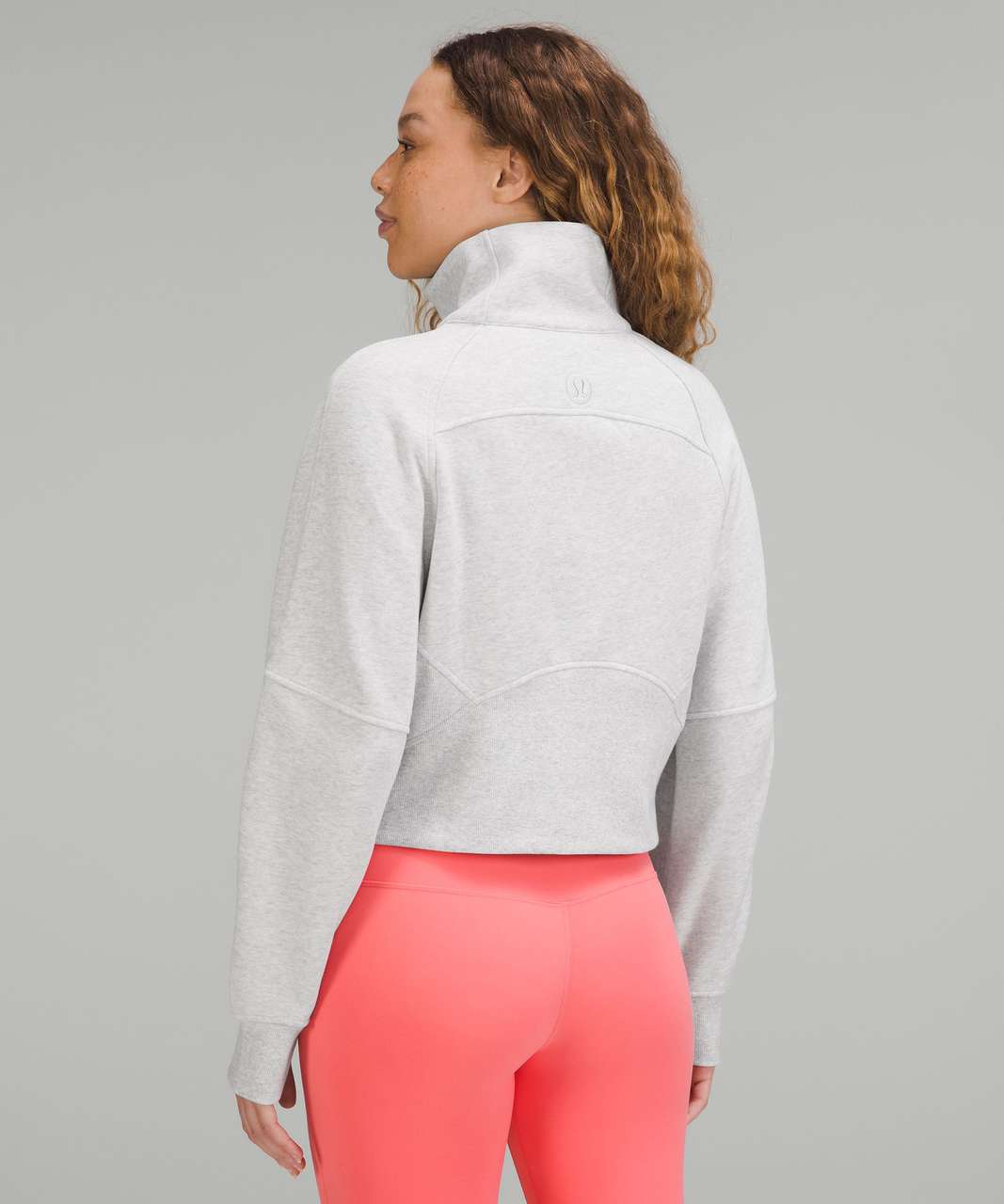 lululemon SCUBA OVERSIZED HALF-ZIP - Kapuzenpullover - heathered core ultra  light grey/grau 