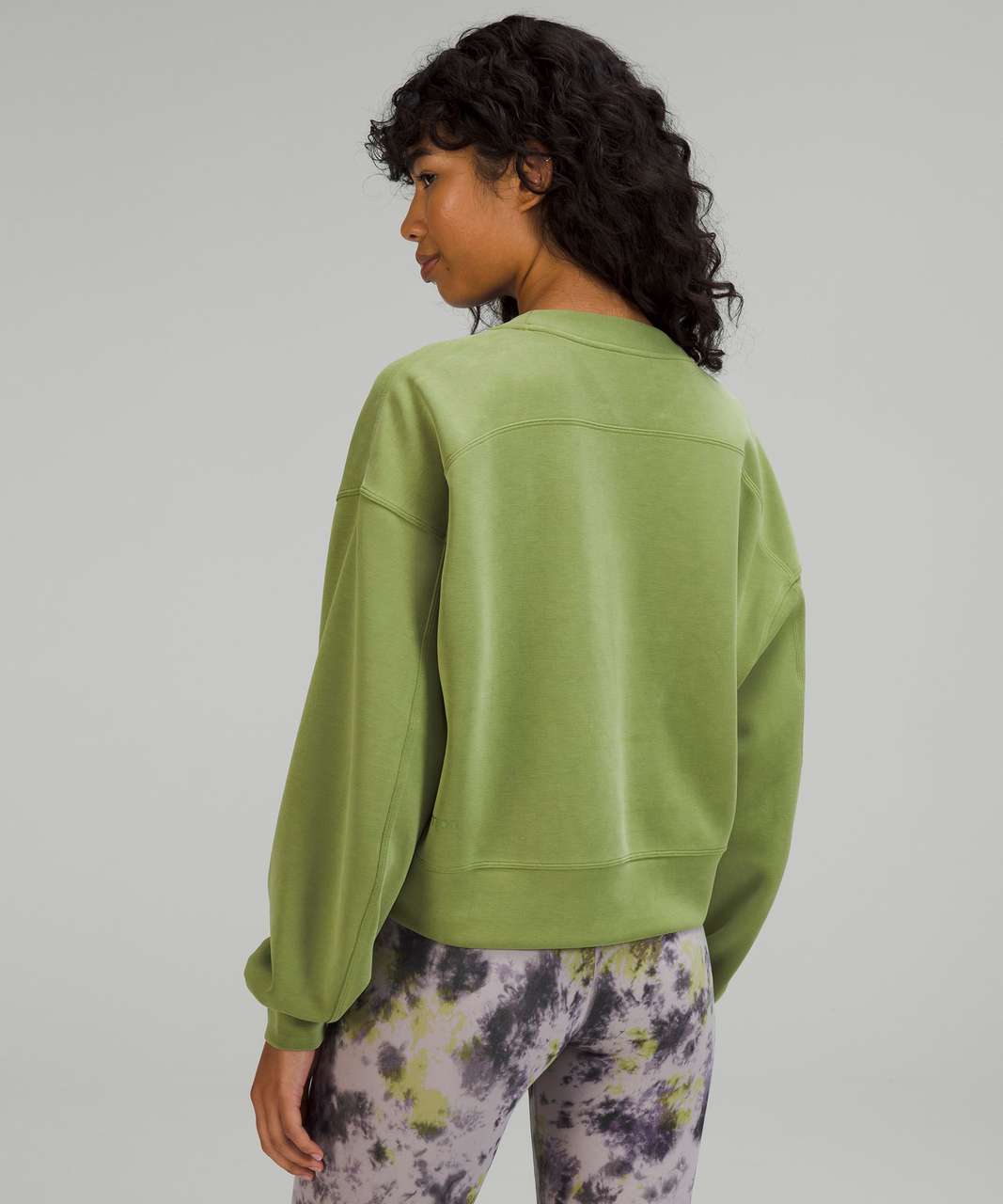 Lululemon Perfectly Oversized Cropped Crew *Softstreme - Green Foliage