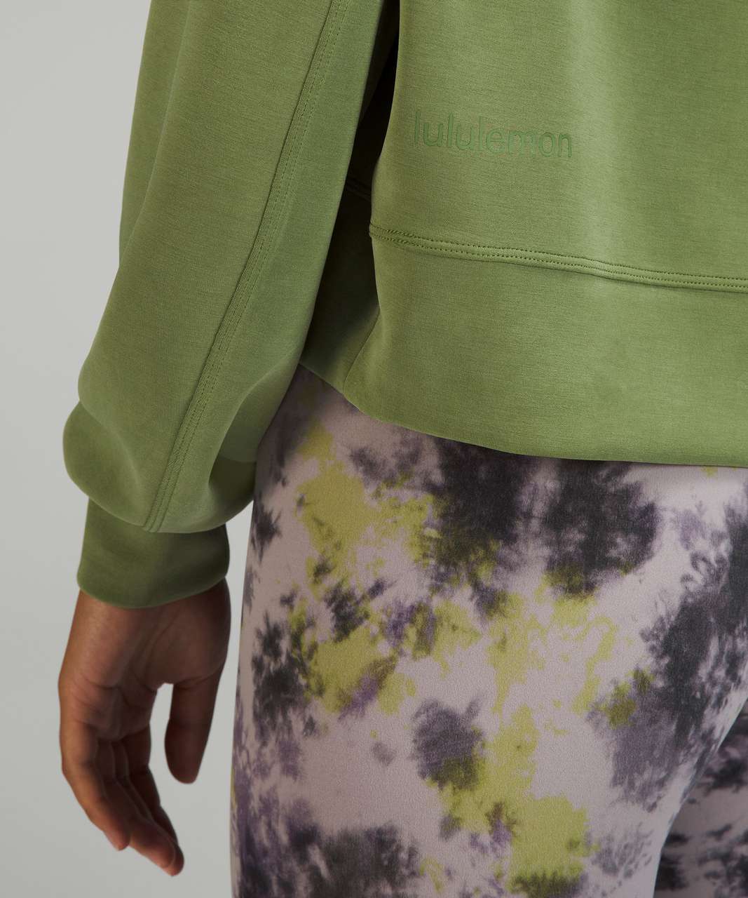 Lululemon Perfectly Oversized Cropped Crew *Softstreme - Green Foliage