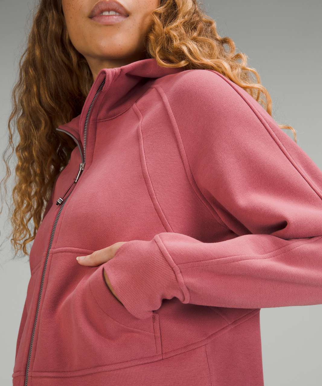 NEW Women Lululemon Scuba Oversized Full Zip Hoodie Brier Rose