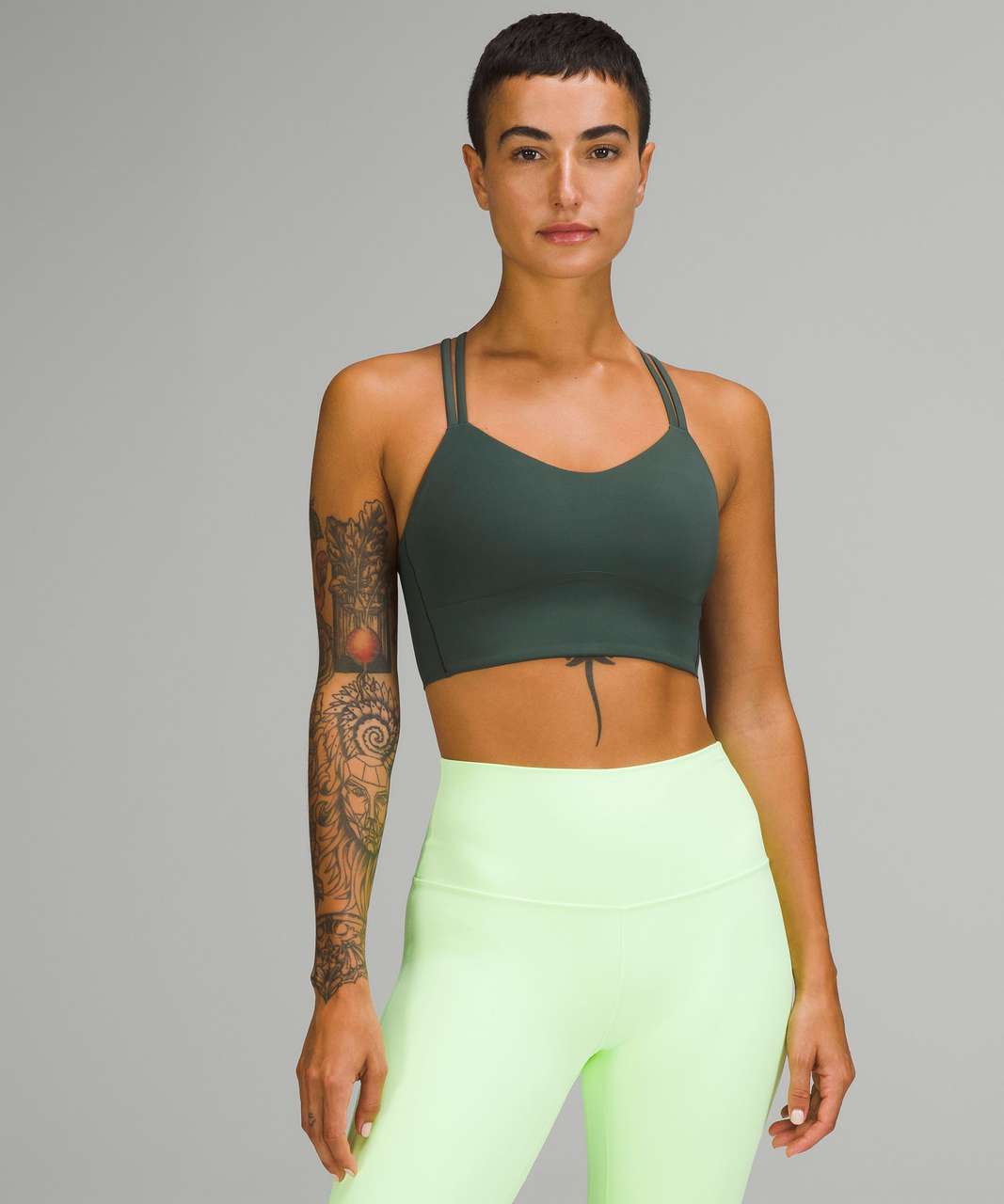 Lululemon Like a Cloud Ribbed Longline Bra *Light Support, B/C Cup - Dark  Olive - lulu fanatics