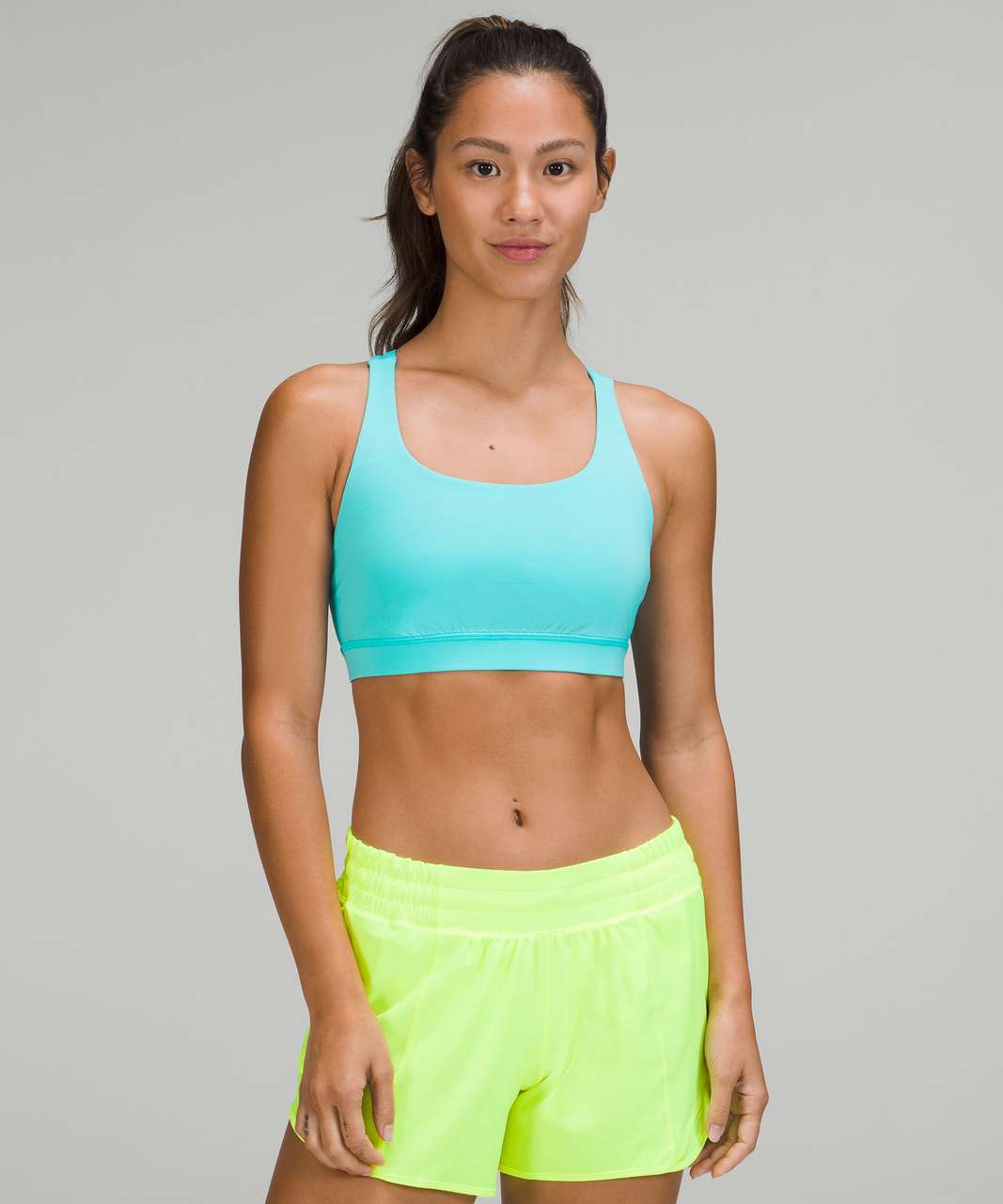 Lululemon ELECTRIC TURQUOISE Energy Longline Bra Medium Support B