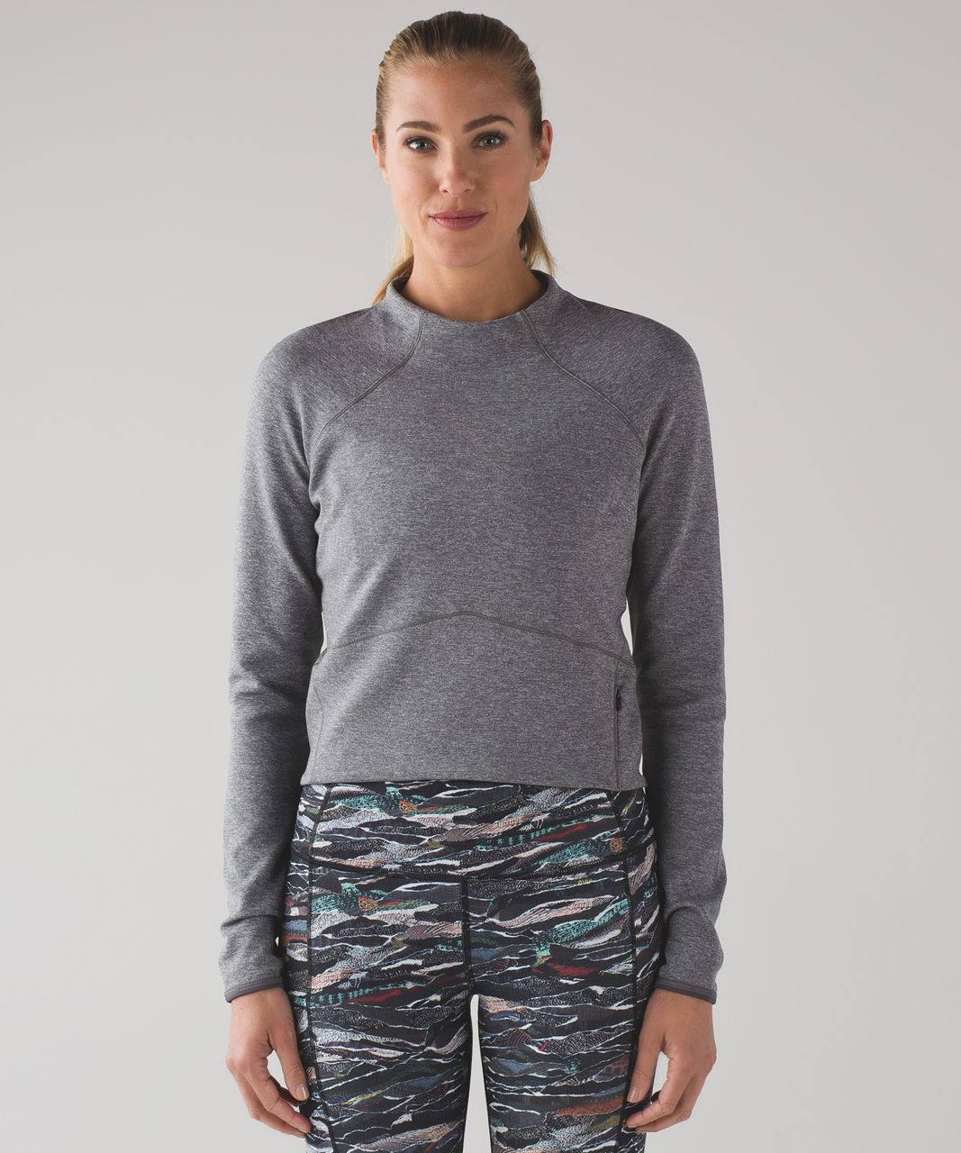 Lululemon Hill And Valley Mock Neck - Heathered Slate