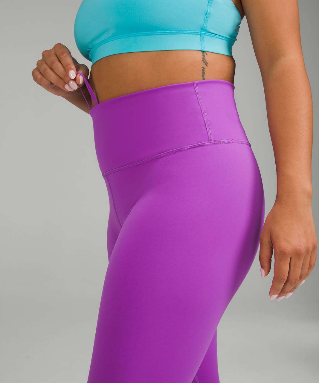 Lululemon Wunder Under Crop Sz 4 Ultraviolet Plum Magenta Bright Vivid  Purple