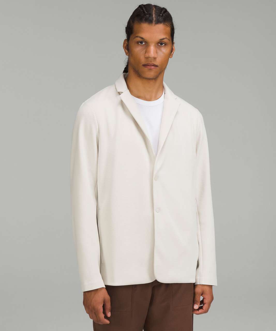 Lululemon Gridliner Fleece Blazer - Heathered Natural Ivory