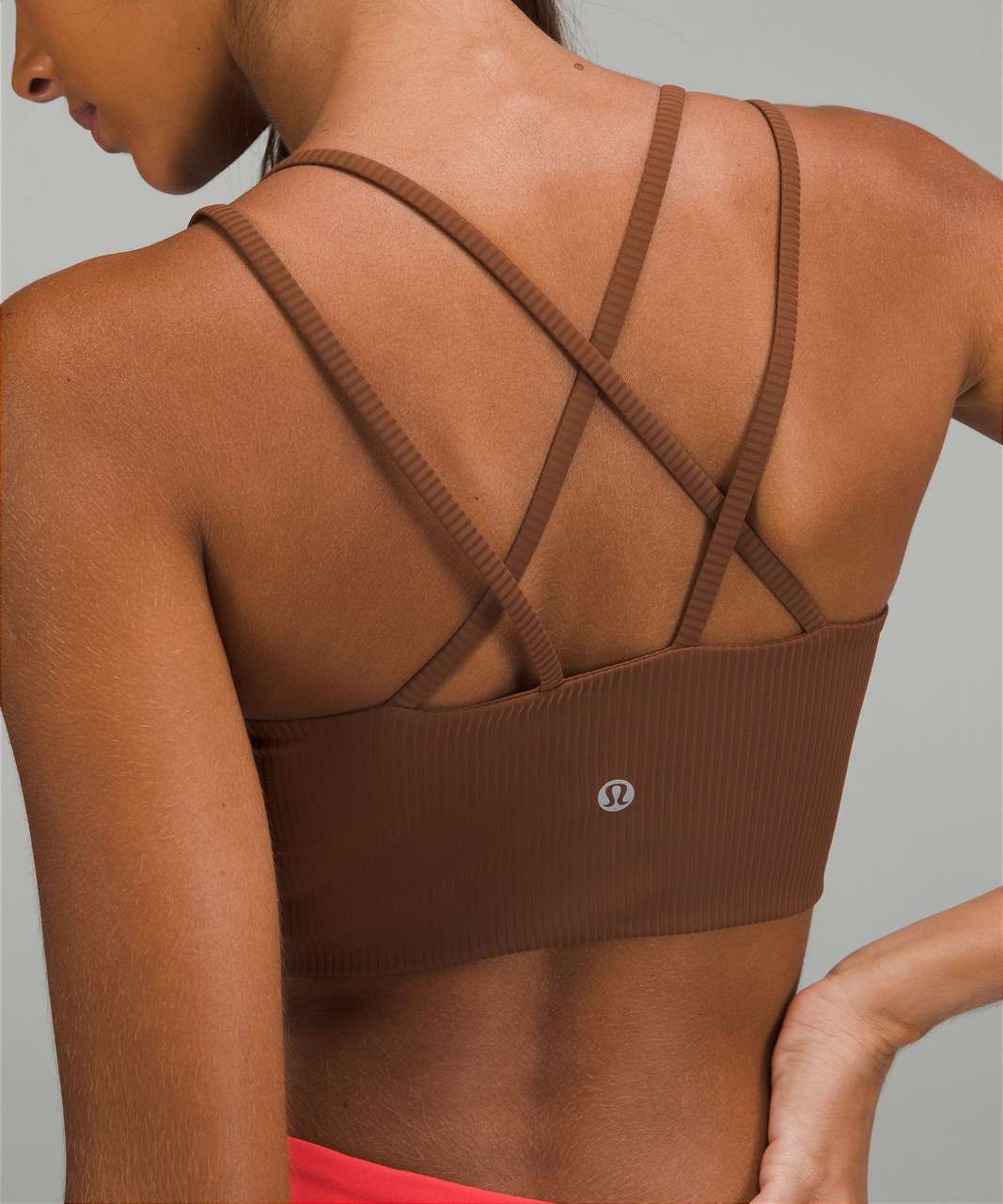 Lululemon like a cloud longline bra Sz 4 D/DD Roasted Brown