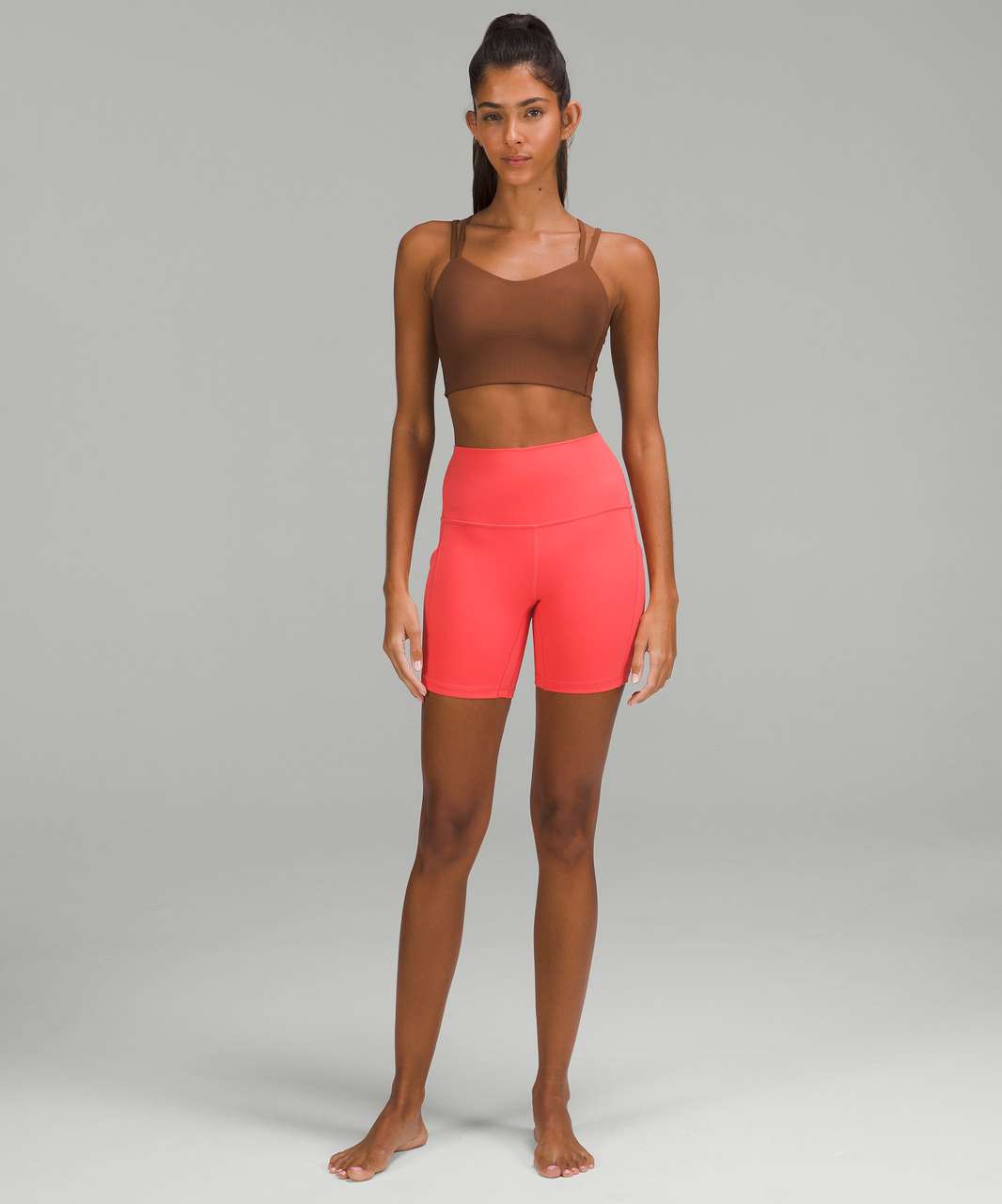 Lululemon Like a Cloud Ribbed Longline Bra *Light Support, B/C Cup - Pink  Clay - lulu fanatics