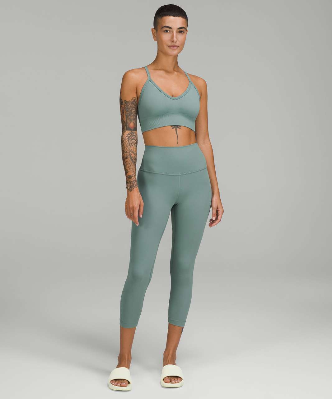 Lululemon Ebb to Street Bra *Light Support, C/D Cup - Vista Green - lulu  fanatics